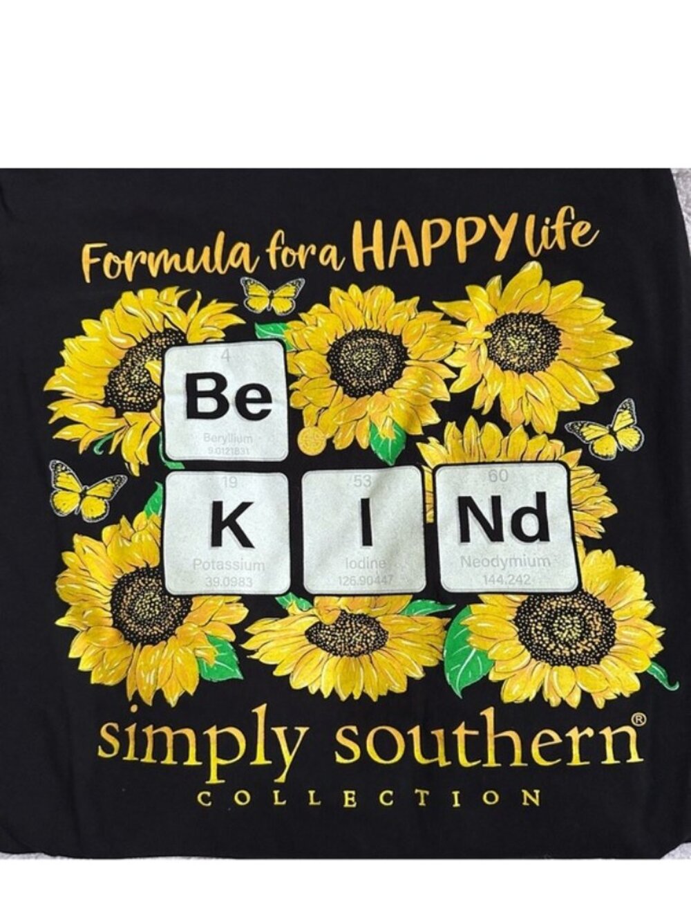 Simply Southern | Black Be Kind Sunflower Long Sleeve T-Shirt | Size XLarge - Picture 5 of 11